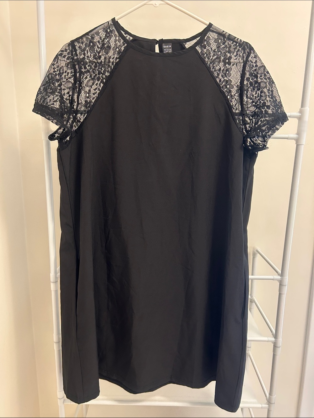 Black Lace Sleeve Women's Top